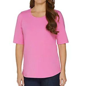 Scoop Neck Elbow Sleeve Knit 